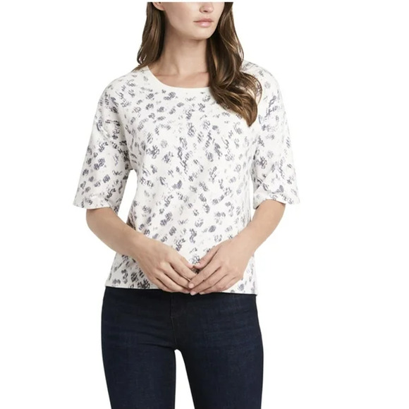 Vince Camuto Women's Elbow Sleeve French Terry Snake Print Top | Size M - Picture 2 of 2